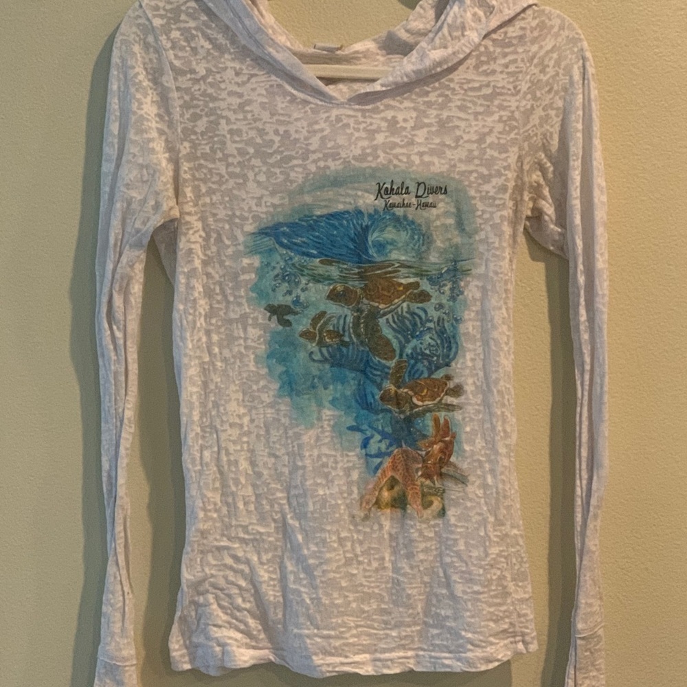 KOHALA DIVERS HAWAII GRAPHIC Women’s Long Sleeve Shirt. Size M